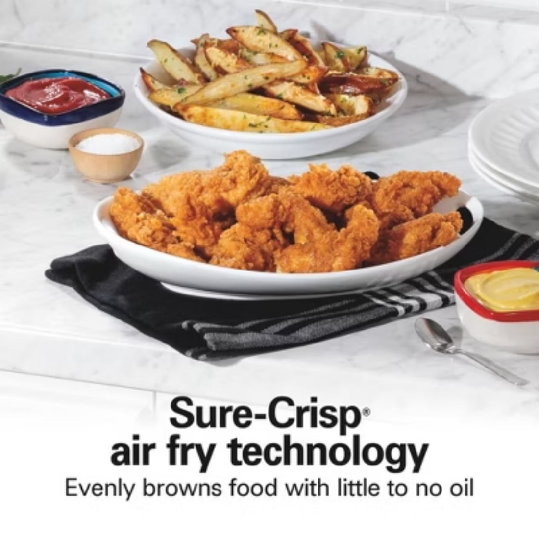 8-Mode Sure-Crisp Air Fry Toaster Oven with Quartz Heating, 1120W, Fits 9" Pizza &amp; 3lb Chicken