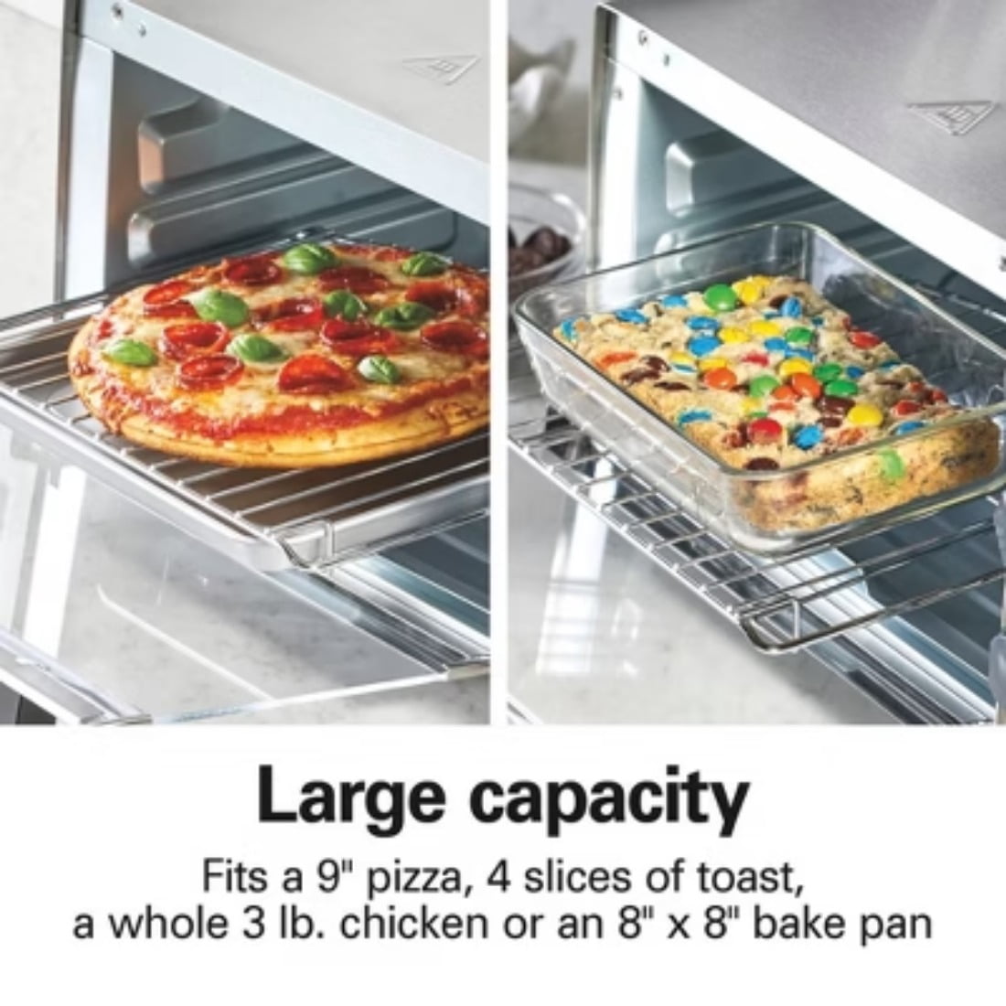 8-Mode Sure-Crisp Air Fry Toaster Oven with Quartz Heating, 1120W, Fits 9" Pizza &amp; 3lb Chicken
