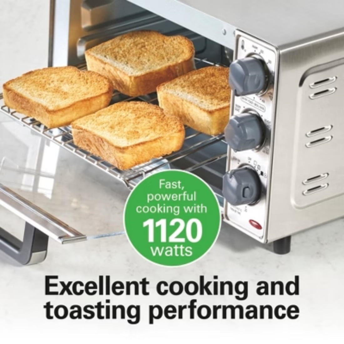 8-Mode Sure-Crisp Air Fry Toaster Oven with Quartz Heating, 1120W, Fits 9" Pizza &amp; 3lb Chicken