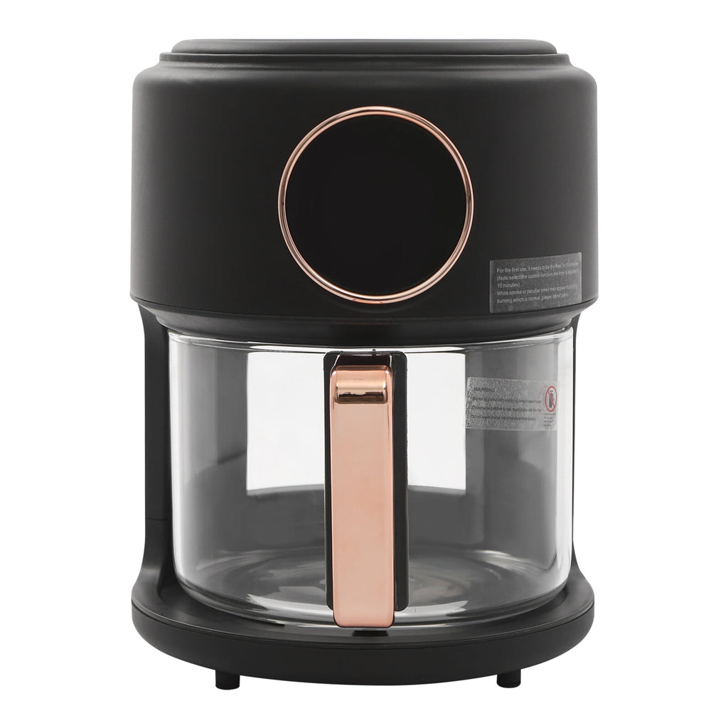 4.2L Airy Fryer Glass Air Fryer 110V Modern 360° Viewable Airy Fryer 1200W Black