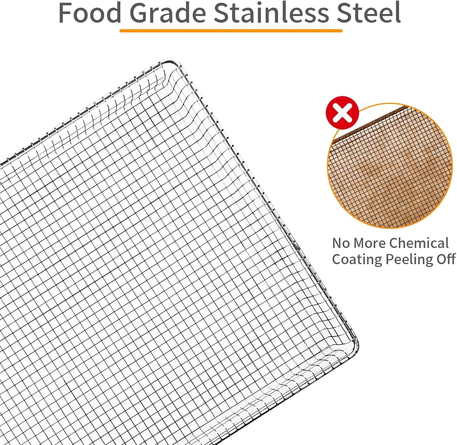 Air Fryer Basket Replacement for frigidaire Toaster Air Fryer Convection Oven, 18.4 * 15.2'' Mesh Air Fryer Stainless Steel Basket Wire Rack Accessories Parts, Dishwasher Safe