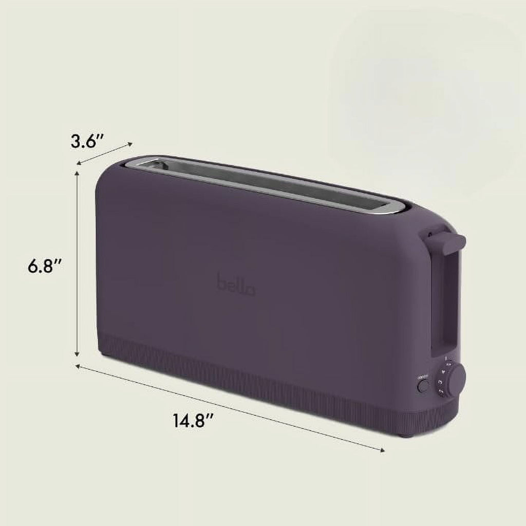 2 Slice Slim Toaster, 6-Level Color Adjustment with Reheat and Cancel Buttons, Removable Crumb Tray, 10" Long Slot, Anti-Jam and Auto-Off, Self-Centering Guide and Cord Winding, 900 Watts, Surf