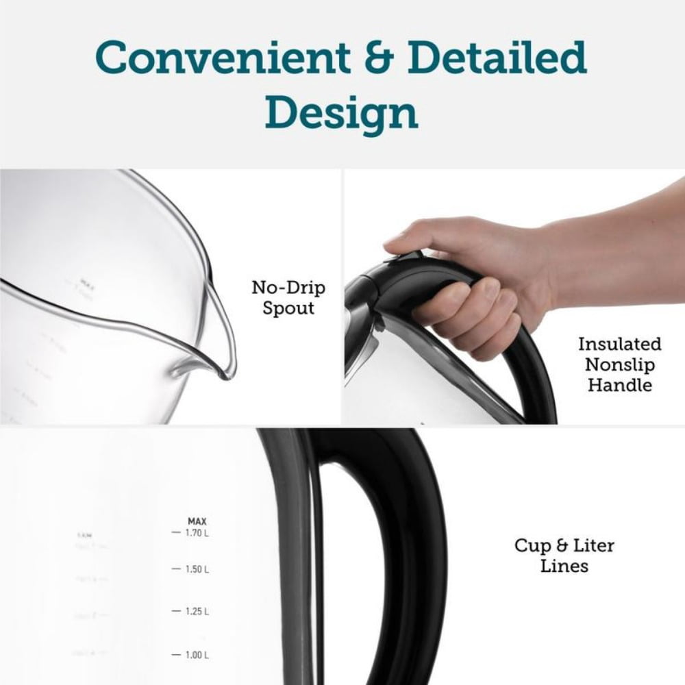 171 Electric Kettle 1.8QT Speed-Boil, Auto Shut-Off, Boil-Dry Protection, LED Indicator, BPA-Free, Perfect for Coffee Lovers