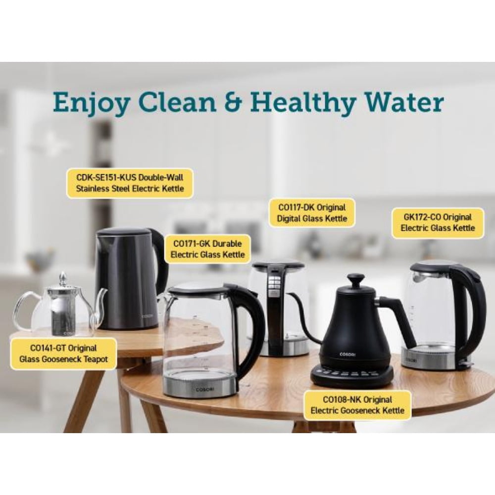 171 Electric Kettle 1.8QT Speed-Boil, Auto Shut-Off, Boil-Dry Protection, LED Indicator, BPA-Free, Perfect for Coffee Lovers