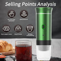 Portable Electric Espresso Coffee Maker Mini Travel Coffee Maker Instant Self-Heating Rechargeable for Camping Office
