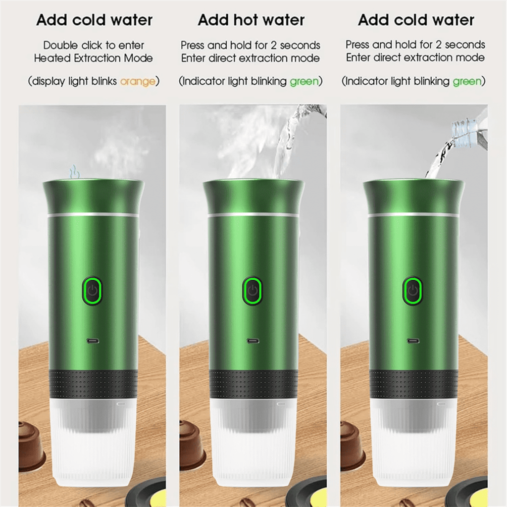 Portable Electric Espresso Coffee Maker Mini Travel Coffee Maker Instant Self-Heating Rechargeable for Camping Office