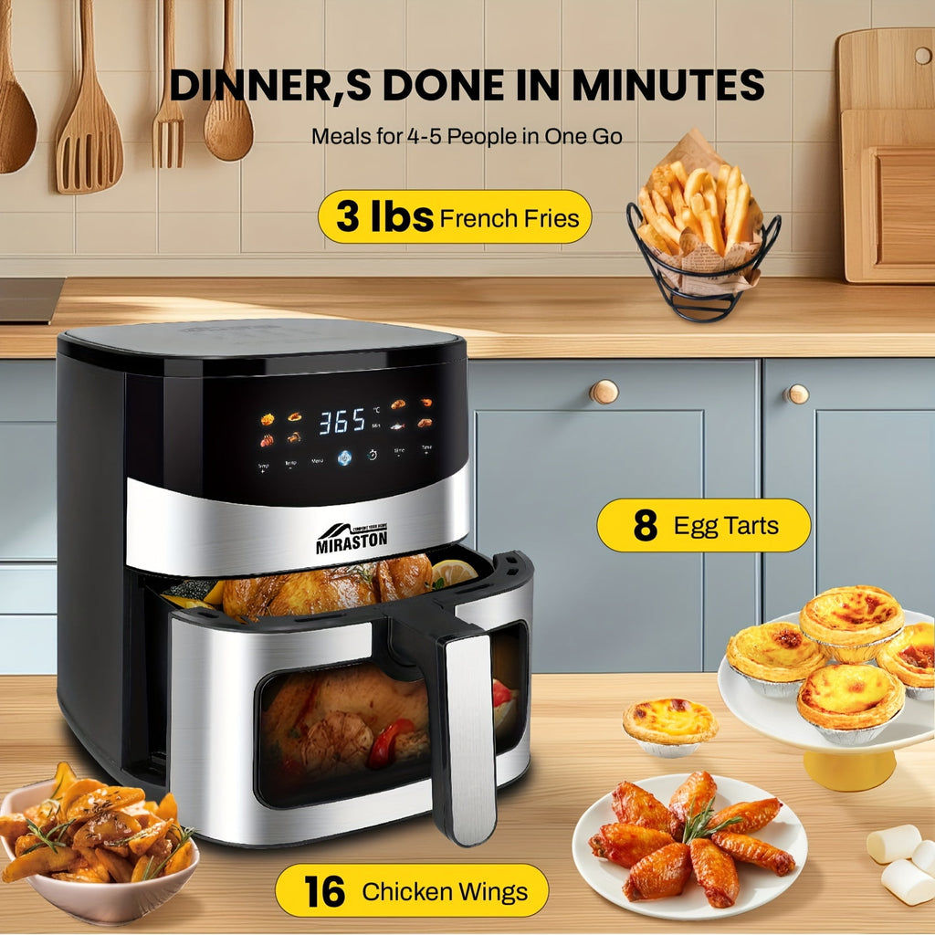 6.5QT/2.8QT Smart Touch Screen Viewable Window Air Fryer