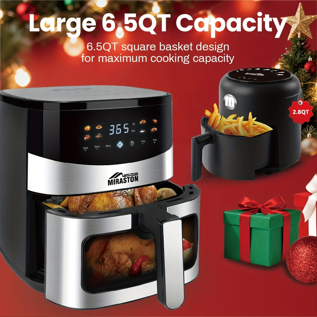 6.5QT/2.8QT Smart Touch Screen Viewable Window Air Fryer