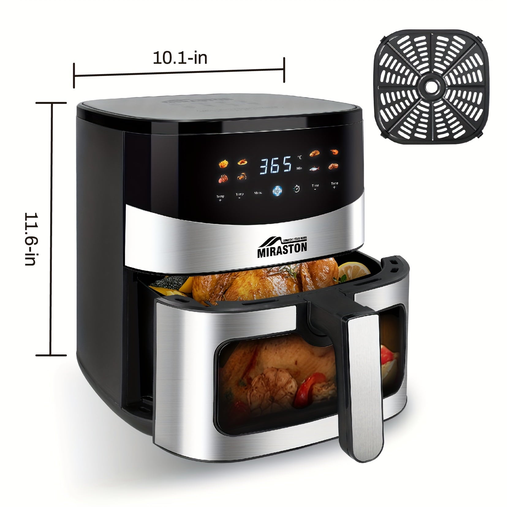 6.5QT/2.8QT Smart Touch Screen Viewable Window Air Fryer