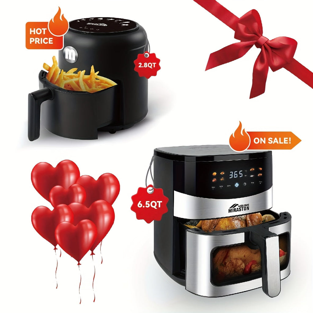 6.5QT/2.8QT Smart Touch Screen Viewable Window Air Fryer