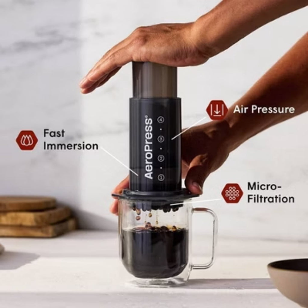 Manual Single Serve Coffee Maker, 8 oz Capacity, Includes Scoop &amp; Paper Filters