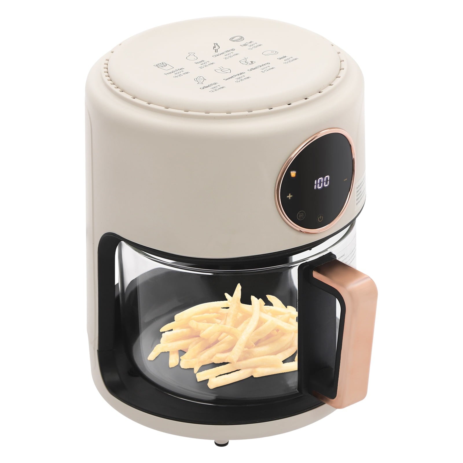 3.8Qt Air Fryer with Digital Touchscreen &amp; View Window, 1200W, 8 Presets