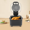 Black Oil-Free Air Fryer, 9L 1350W 6 Functions LCD Screen 360° Hot Air Family Gathering