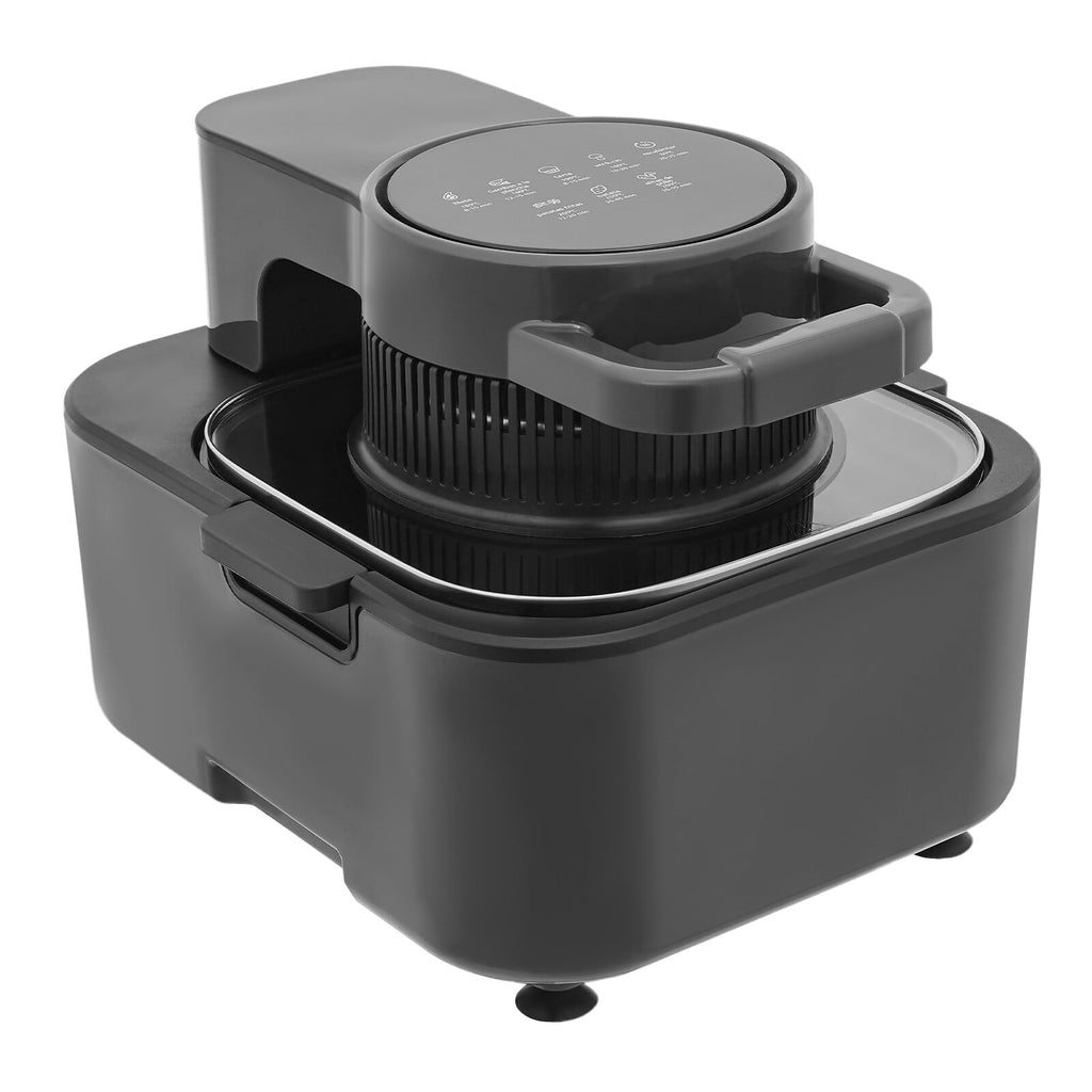 Black Oil-Free Air Fryer, 9L 1350W 6 Functions LCD Screen 360° Hot Air Family Gathering