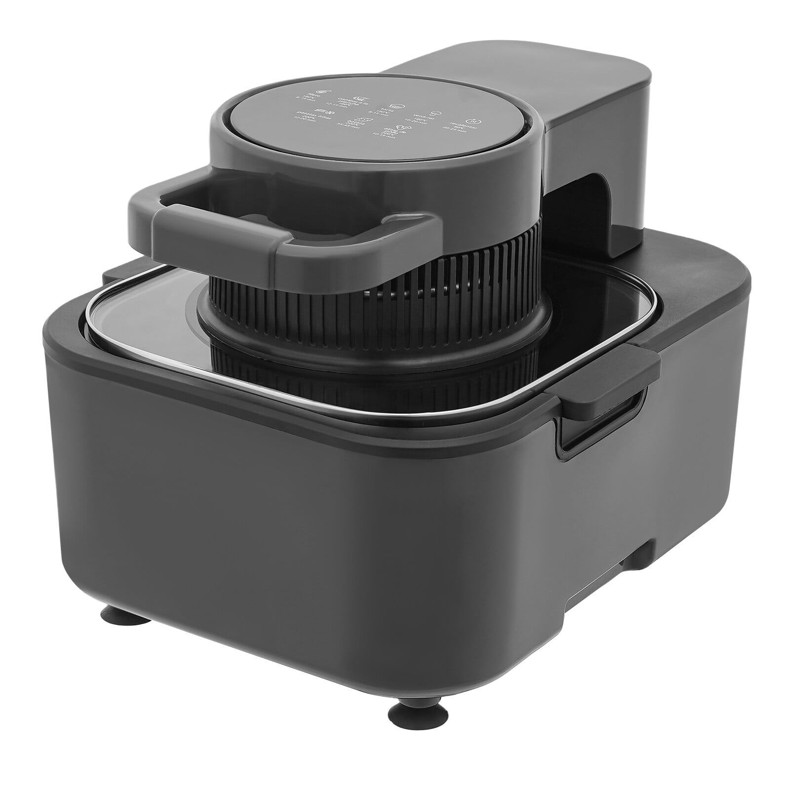 Black Oil-Free Air Fryer, 9L 1350W 6 Functions LCD Screen 360° Hot Air Family Gathering