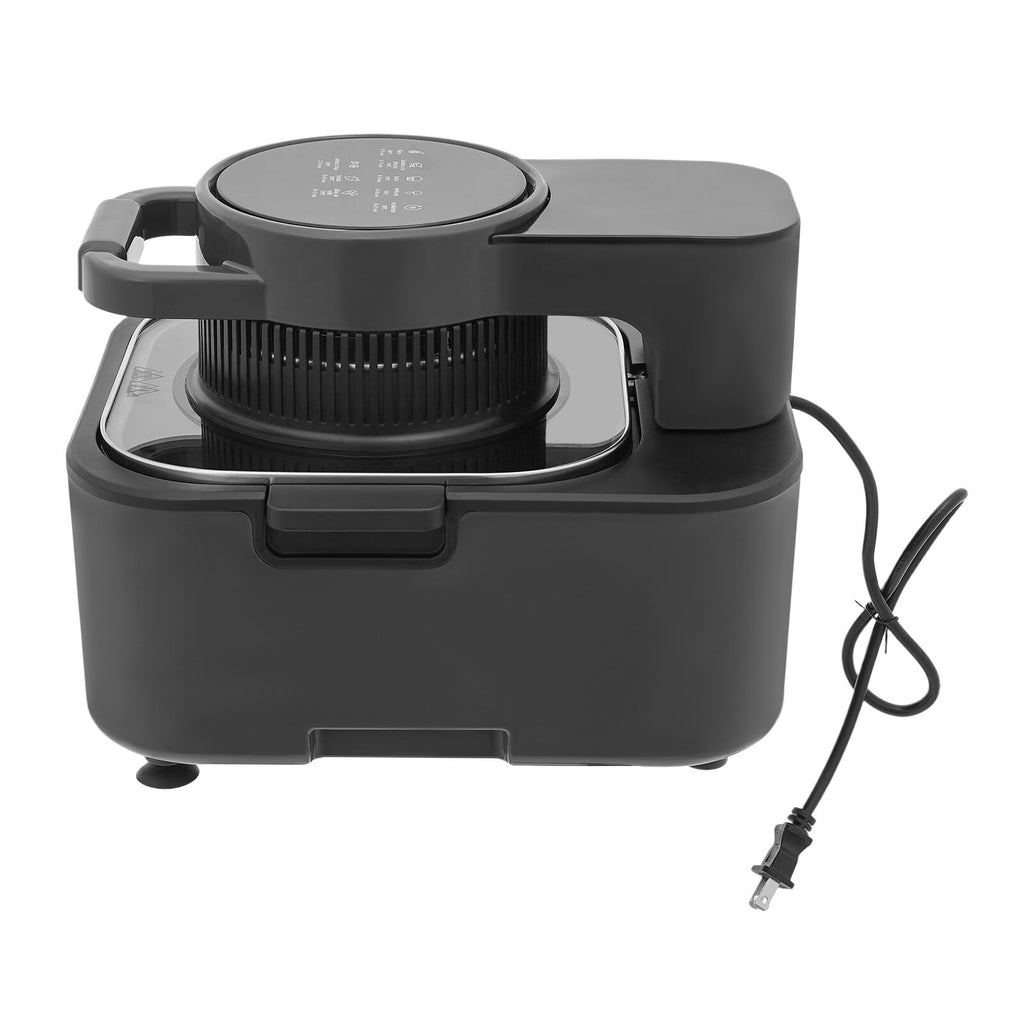 Black Oil-Free Air Fryer, 9L 1350W 6 Functions LCD Screen 360° Hot Air Family Gathering