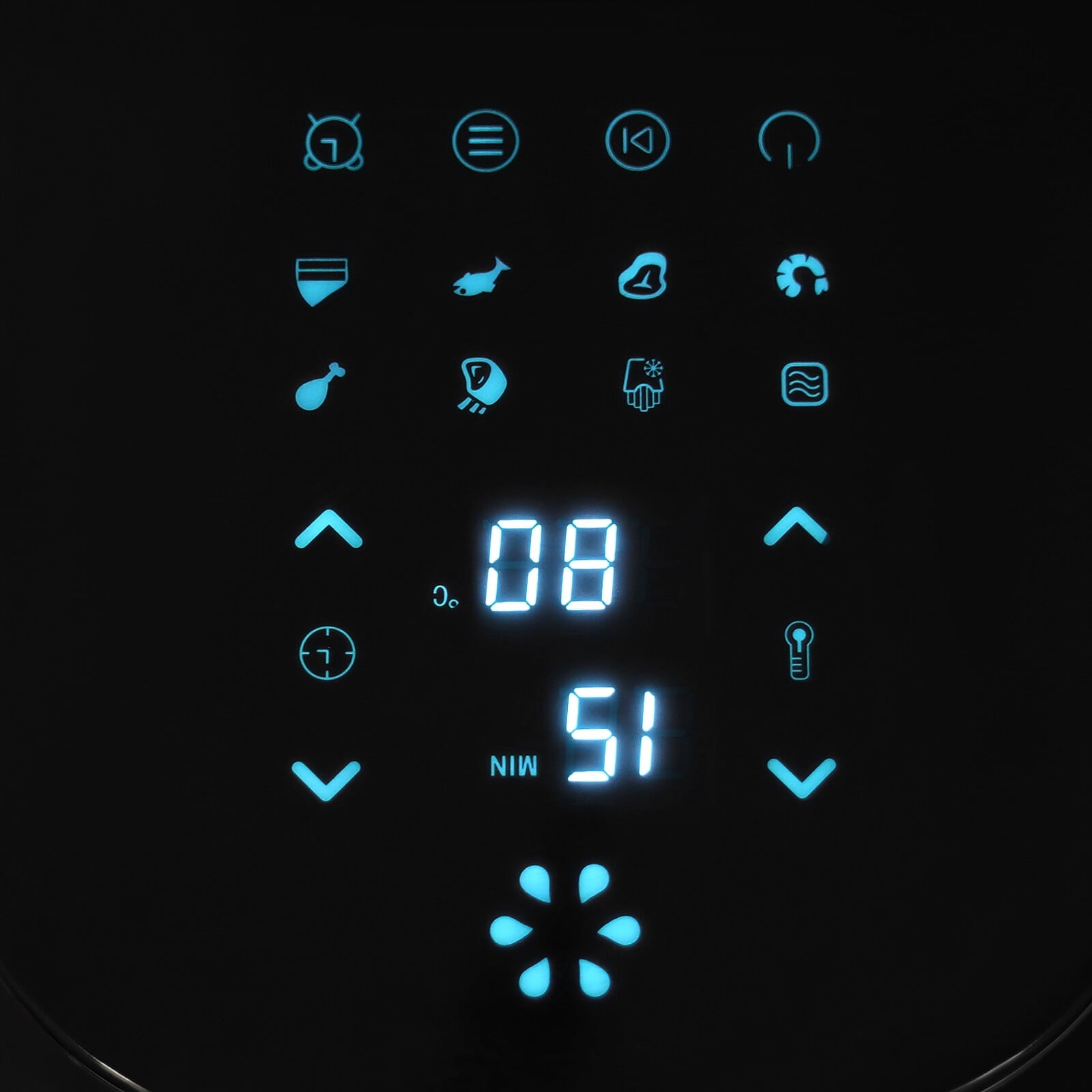 Black Oil-Free Air Fryer, 9L 1350W 6 Functions LCD Screen 360° Hot Air Family Gathering