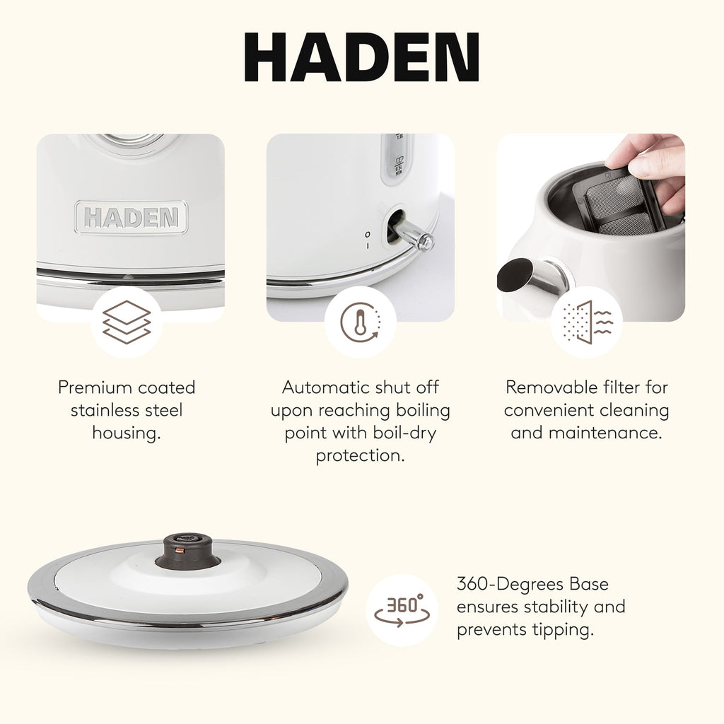 Haden Dorset Stainless Steel Electric Kettle - 1.7L (7 Cup) Tea Kettle