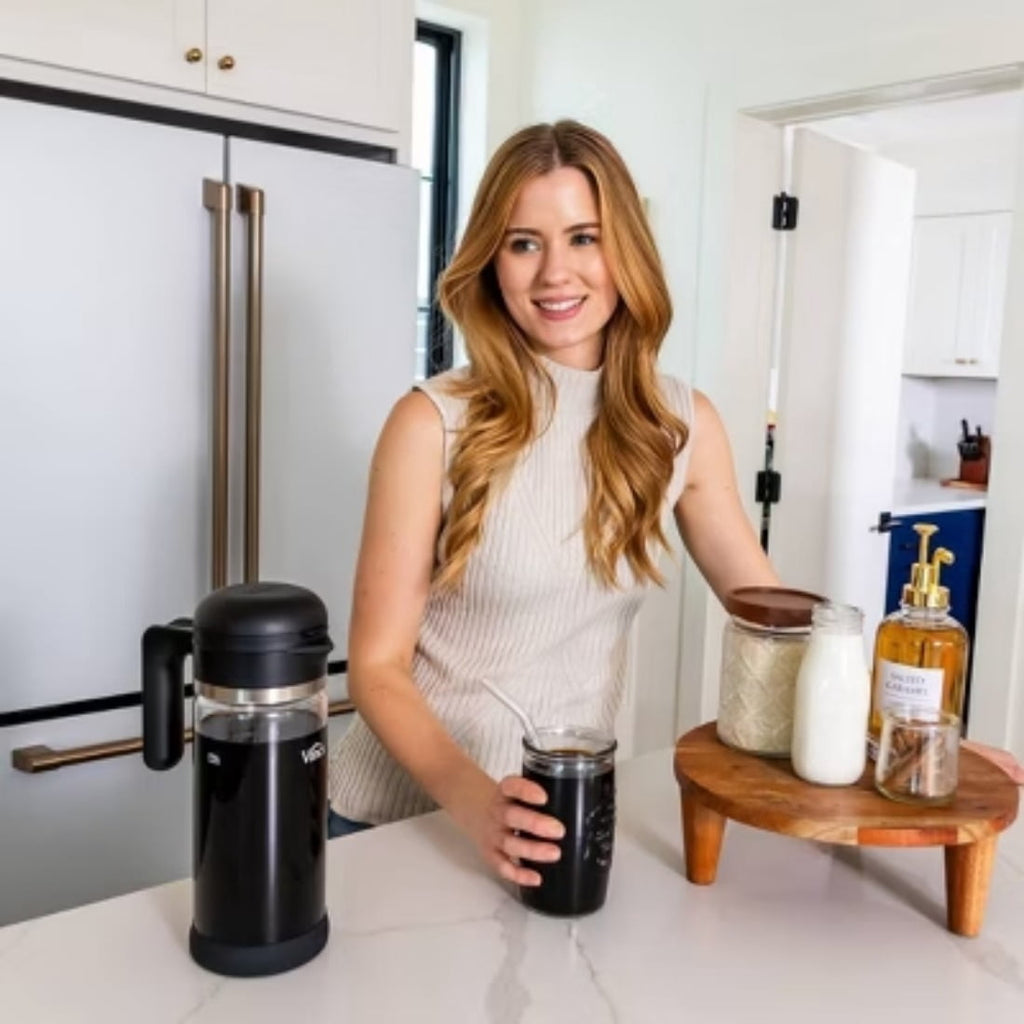 1.4L Cold Brew 360 Coffee Maker, Manual, Steep 6 - 12 Hours, Glass Carafe, 6 Cups, Black