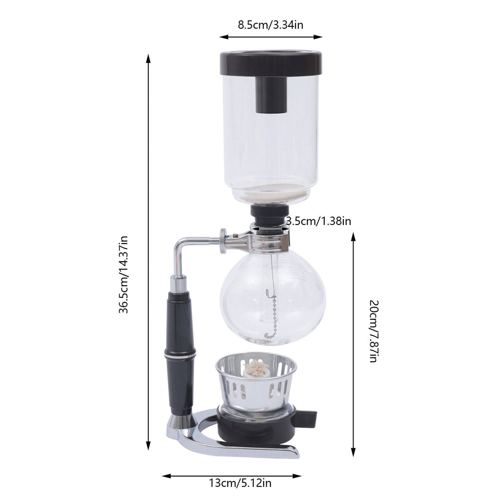 Stainless Steel, Vintage Alcohol Lamp Design, for Home &amp; Cafe Brewing, 360ml Capacity