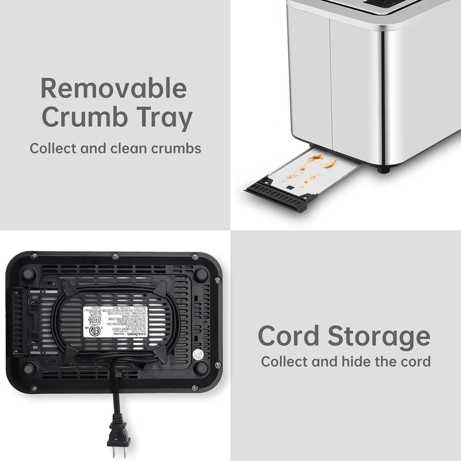 Touch Control Screen Toaster, Smart Stainless Toaster, 6 Shade Setting, 6 Bread Selection, Countdown, Removable Crumb Tray, 900W, Peach Pink