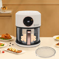 Glass Air Fryer, 4.2L Capacity with 360° Viewable Borosilicate Pot, 1200W Power and 8 Presets, Digital Touchscreen for Healthy Cooking