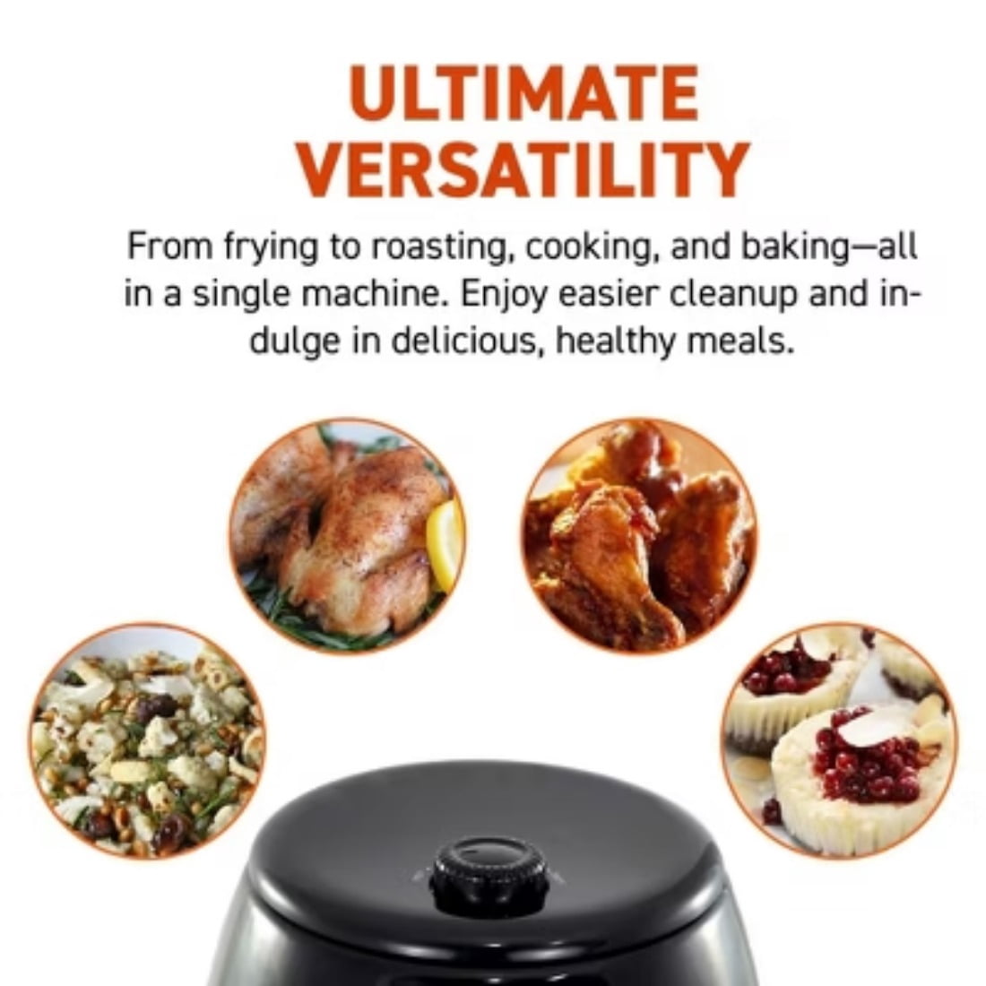 2.1qt Air Fryer - Black, Cook up to 1.5lbs, 30min timer, 395°F thermostat