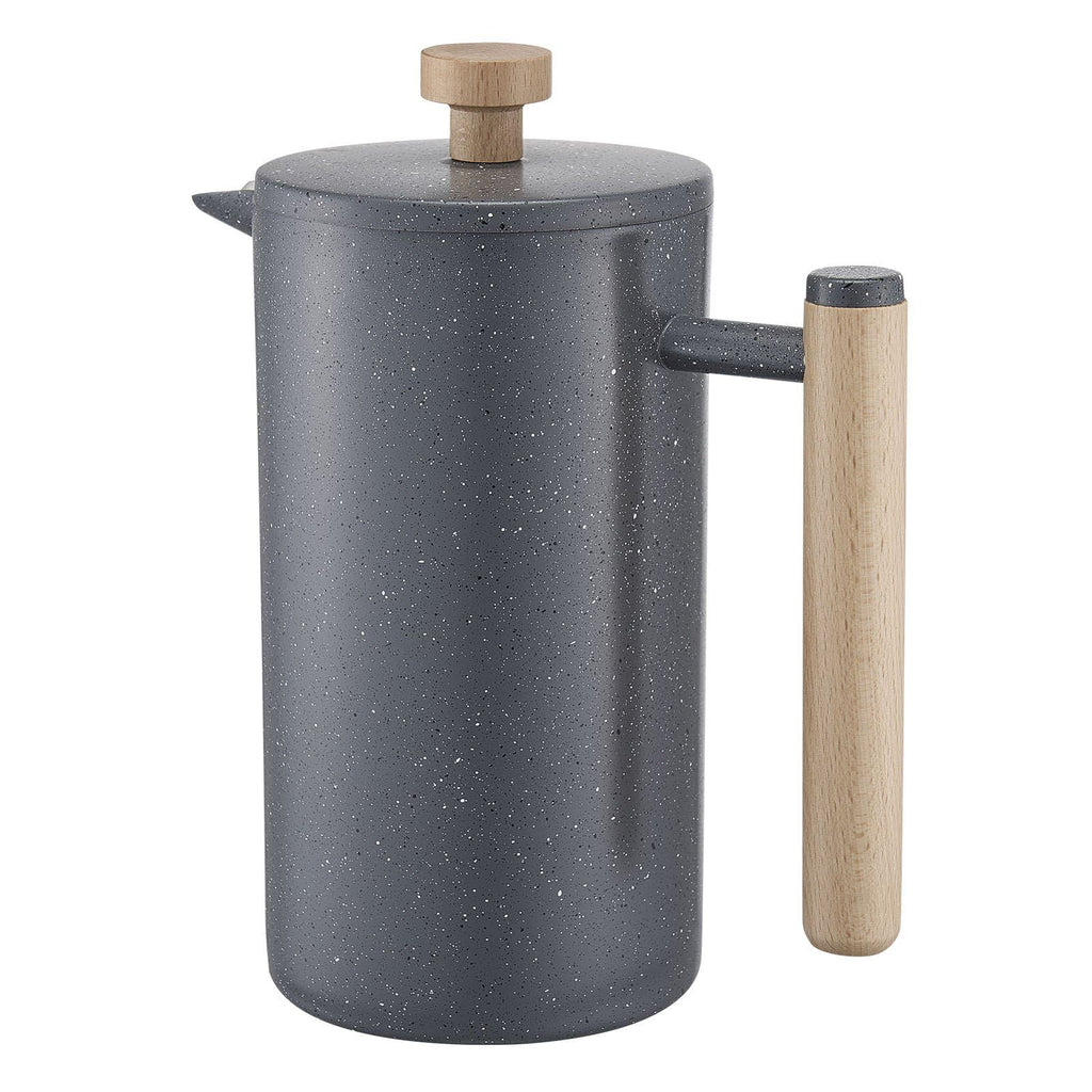 Insulated French Press Coffee Maker, 34 oz Stainless Steel, with Permanent Mesh Filter - For Brewing Coffee, Tea, Cold Brew at Home, Office, Camping (Black)