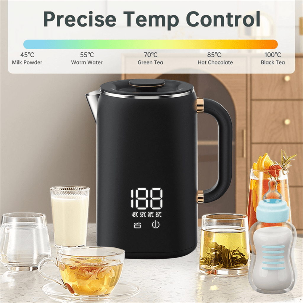 Electric Kettle Suitable for Making Tea and Coffee,Digital Display Temperature Control DoubleLayer Insulation Kettle(US),1 * hot water kettle
