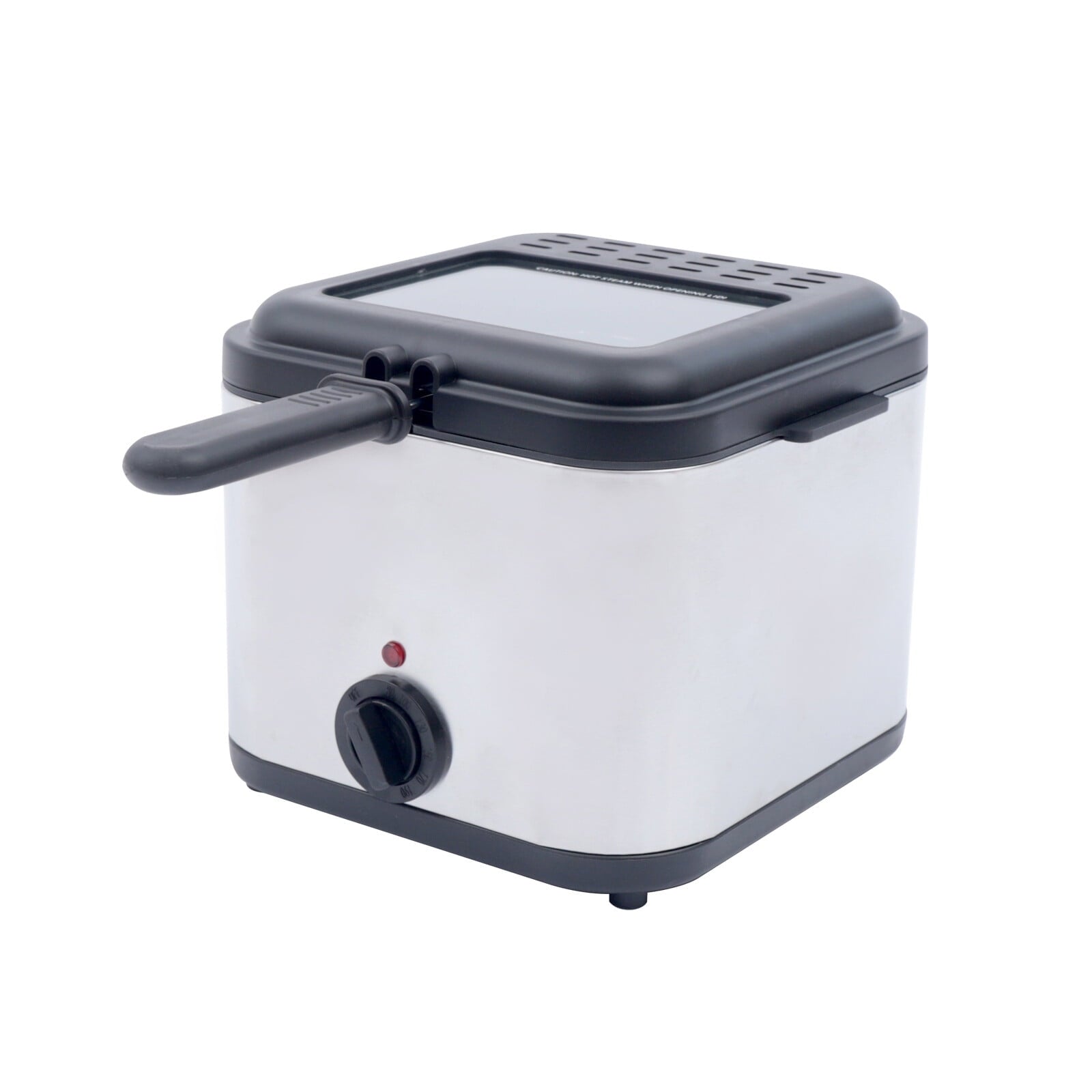 2.5L Deep Fryer Electric Stainless Steel Fryer with Basket, Deep Fryer Pot Adjustable Temperature with View Window and Filter for Fried Chicken, Shrimp, French Fries, Chips