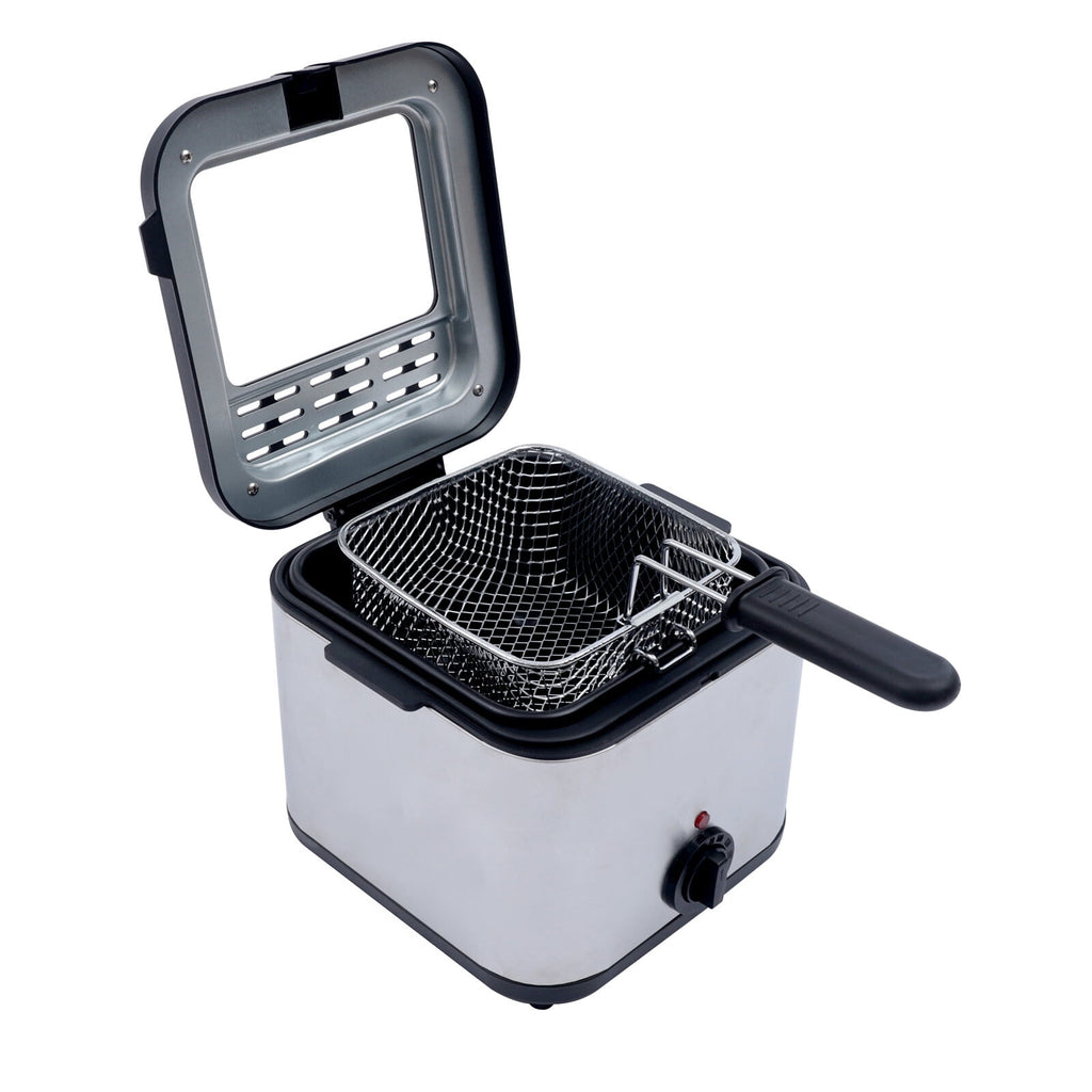 2.5L Deep Fryer Electric Stainless Steel Fryer with Basket, Deep Fryer Pot Adjustable Temperature with View Window and Filter for Fried Chicken, Shrimp, French Fries, Chips