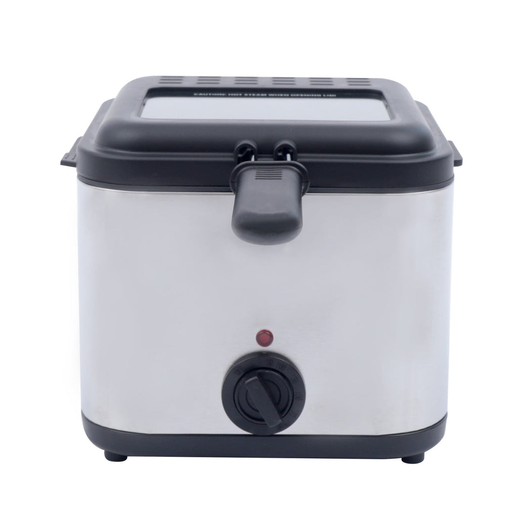 2.5L Deep Fryer Electric Stainless Steel Fryer with Basket, Deep Fryer Pot Adjustable Temperature with View Window and Filter for Fried Chicken, Shrimp, French Fries, Chips