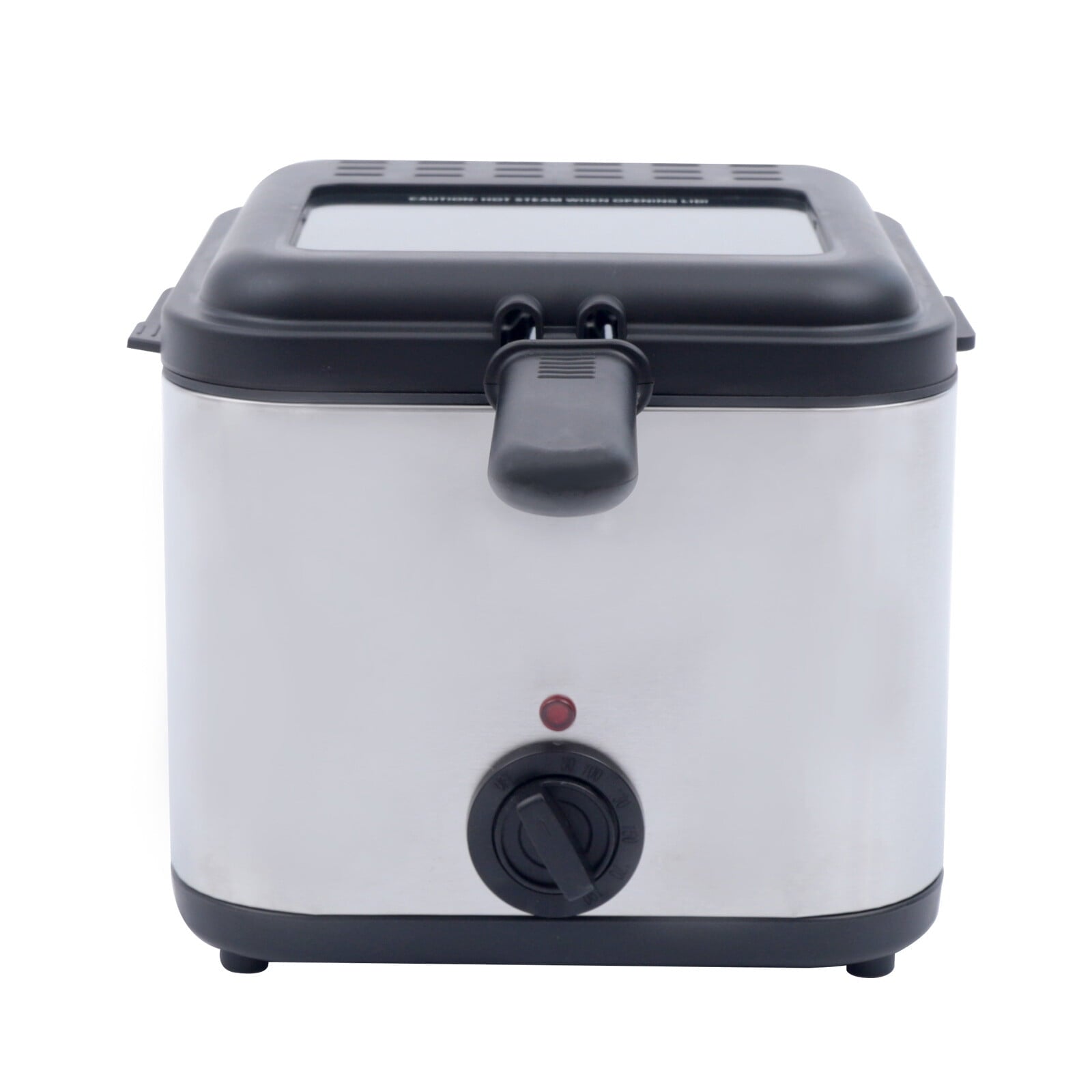 2.5L Deep Fryer Electric Stainless Steel Fryer with Basket, Deep Fryer Pot Adjustable Temperature with View Window and Filter for Fried Chicken, Shrimp, French Fries, Chips
