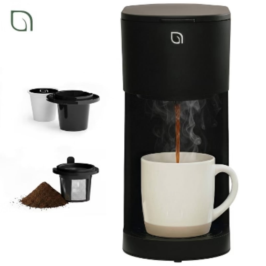 Single-Serve Coffee Maker, 12 Cup Capacity, Uses K-Cups, Ground Coffee, Coffee Pods, 96 fl oz Capacity, 12 oz Cup Size