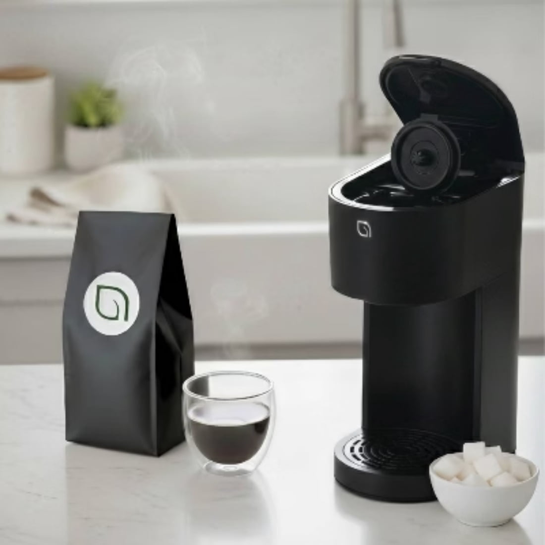 Single-Serve Coffee Maker, 12 Cup Capacity, Uses K-Cups, Ground Coffee, Coffee Pods, 96 fl oz Capacity, 12 oz Cup Size
