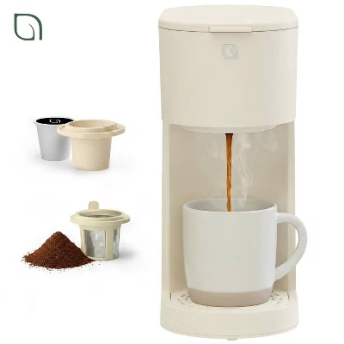 Single-Serve Coffee Maker, 12 Cup Capacity, Uses K-Cups, Ground Coffee, Coffee Pods, 96 fl oz Capacity, 12 oz Cup Size