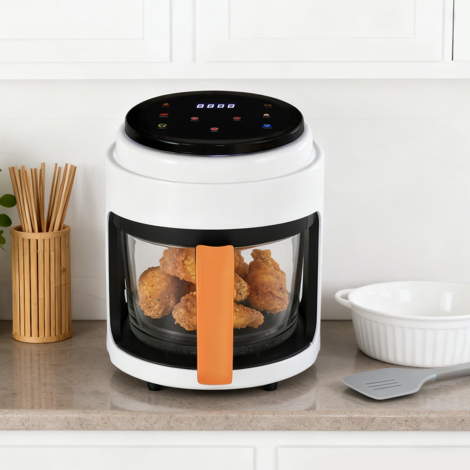 Hot Air Fryer, Air Fryer with Touch Screen, Viewing Glass Air Fryer for Family