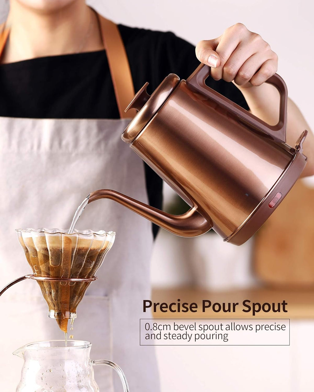 Gooseneck Electric Kettle(1.0L), 100% Stainless Steel BPA Free Classic Pour Over Coffee Kettle | Tea Kettle - Green