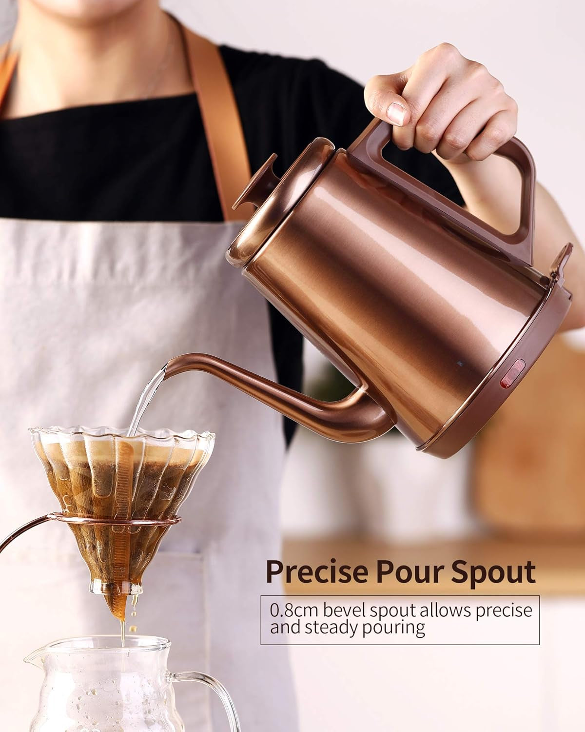 Gooseneck Electric Kettle(1.0L), 100% Stainless Steel BPA Free Classic Pour Over Coffee Kettle | Tea Kettle - Green