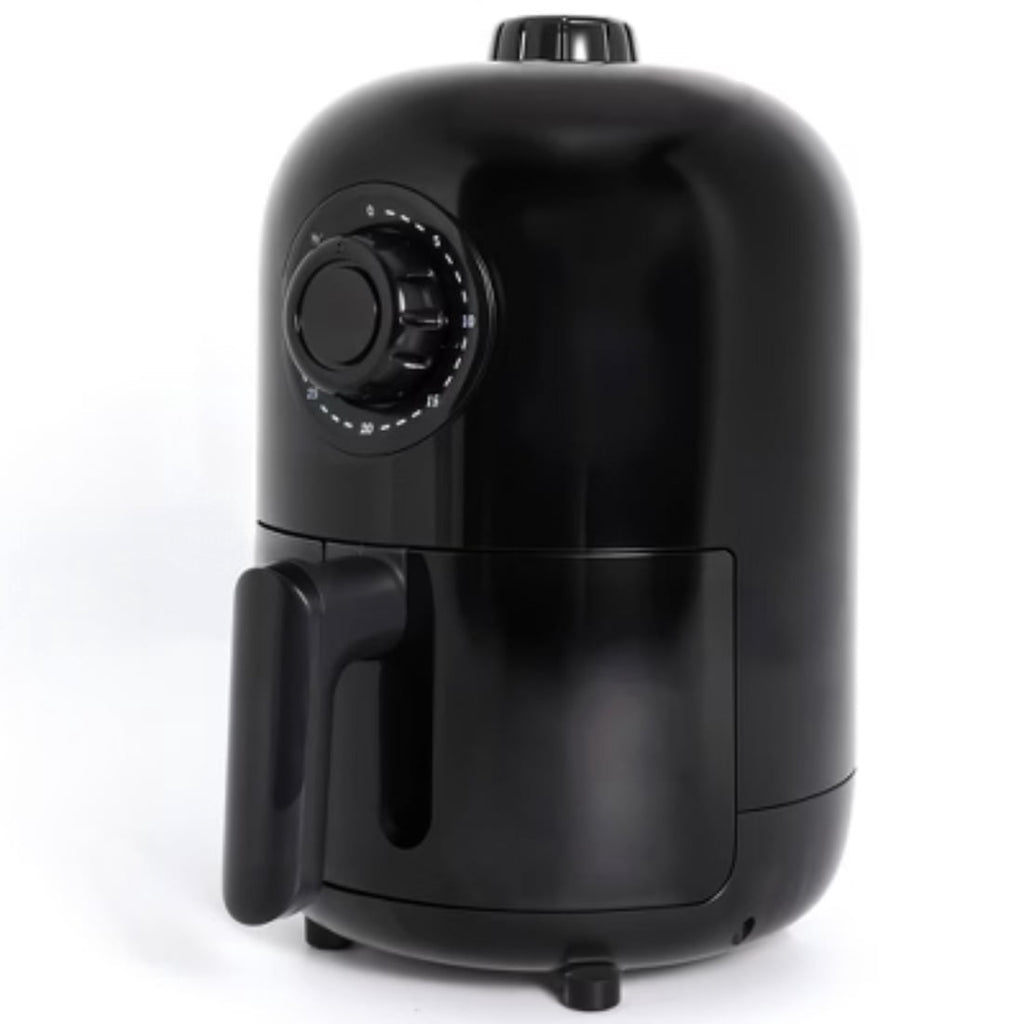 1.1qt Oil-Free Air Fryer with Adjustable Thermostat, 1000W, Cool-Touch Handle, Dishwasher-Safe Rack - Black