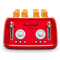 4-Slice Retro Toaster with Dual Control, Warming Rack, 6 Browning Settings &amp; Bagel Function, 1650W Red Stainless