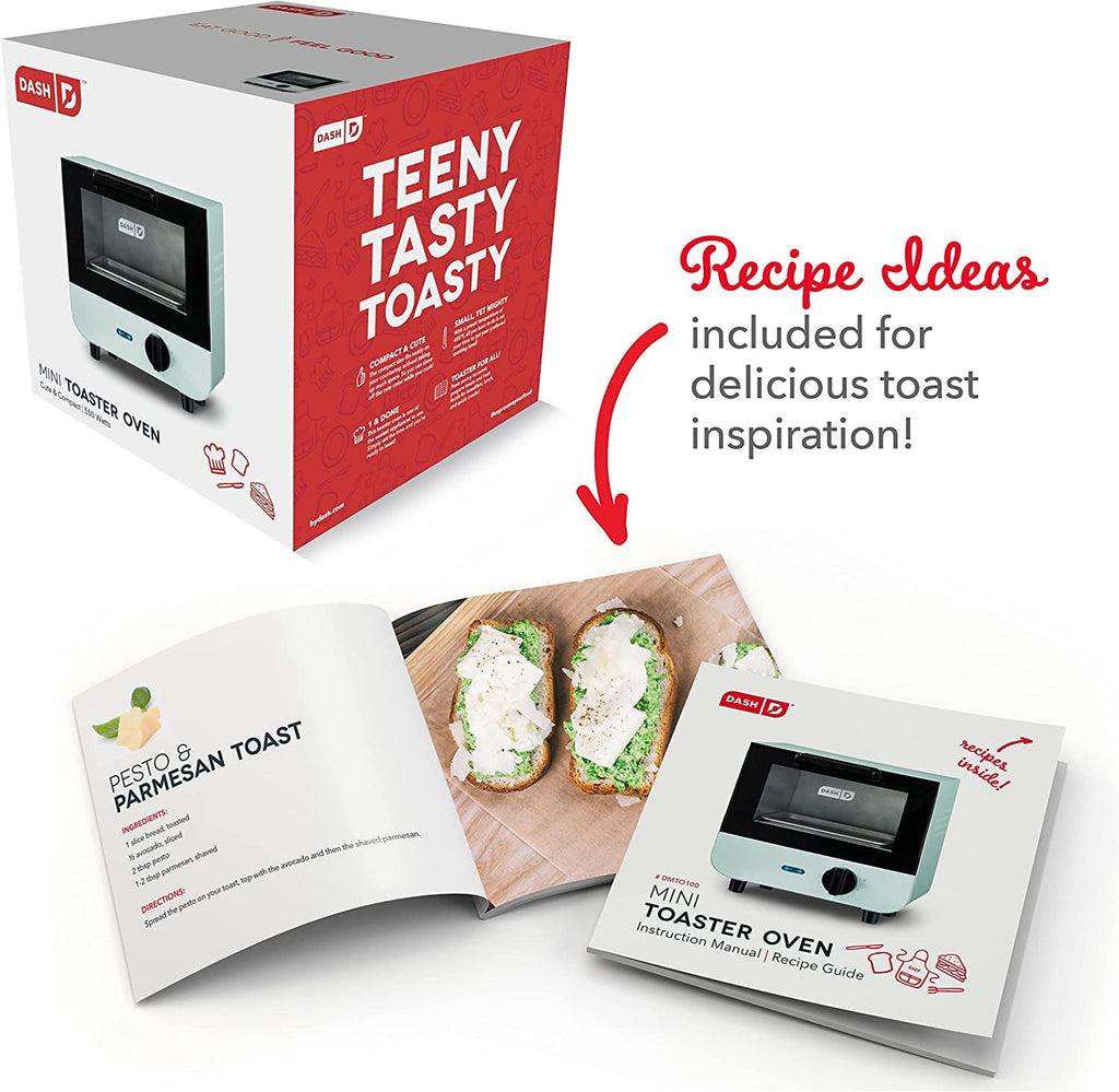 Mini Toaster Oven Cooker for Bread, Bagels, Cookies, Pizza, Paninis &amp; More with Baking Tray, Rack, Auto Shut Off Feature -