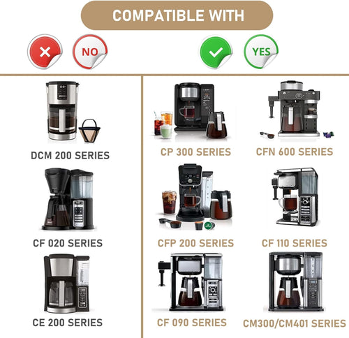 12-Cups Coffee Maker Carafe Replacement Pot Compatible with Ninja Coffee Maker CFP101 CFP201 CFP301 CFN601 CM401 CFP200 CFP250A CFP300 CFP305 CFP307 CFN602 CM400 CM401 CF090 CF091 CF092