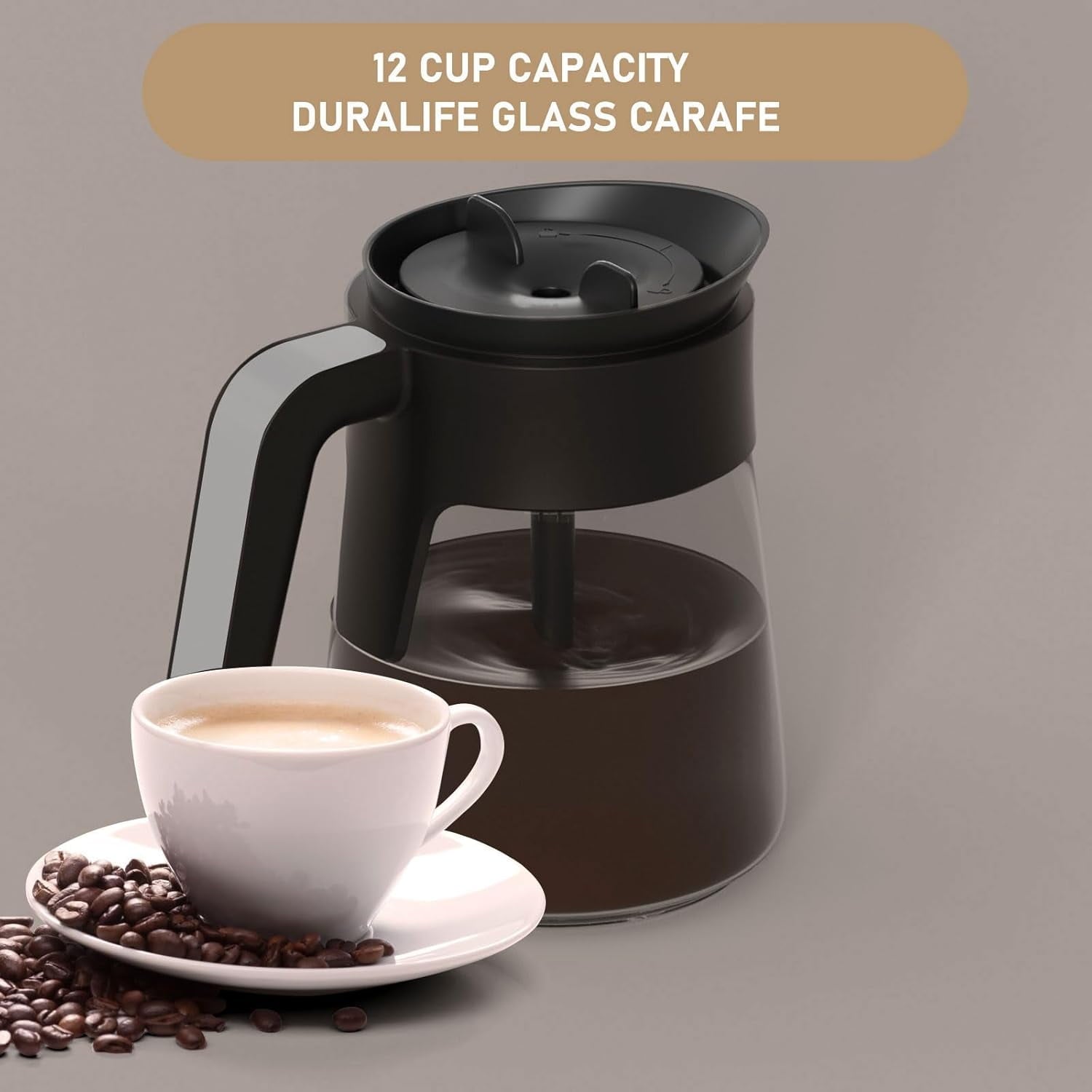 12-Cups Coffee Maker Carafe Replacement Pot Compatible with Ninja Coffee Maker CFP101 CFP201 CFP301 CFN601 CM401 CFP200 CFP250A CFP300 CFP305 CFP307 CFN602 CM400 CM401 CF090 CF091 CF092