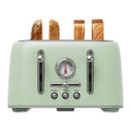 4-Slice Toaster, 1.6" Extra Wide Slots, 6 Browning Levels, Bagel/Defrost, Stainless Steel, Green