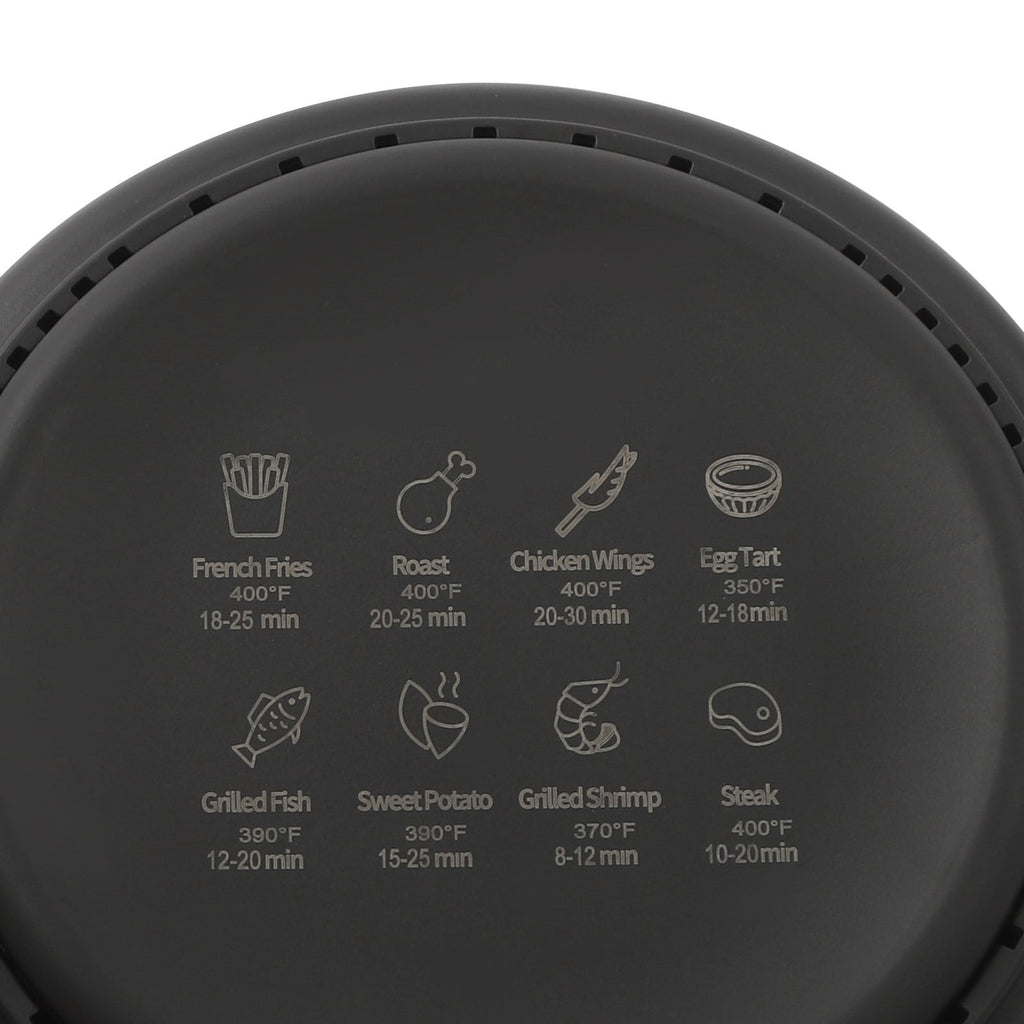 4.2L Cylinder Black Glass Air Fryer 360° Viewable Airy Fryer Tabletop for Home Kitchens Restaurants Family Gatherings