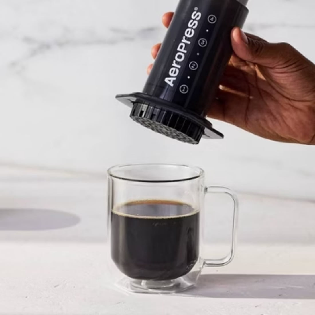 Manual Single Serve Coffee Maker, 8 oz Capacity, Includes Scoop &amp; Paper Filters